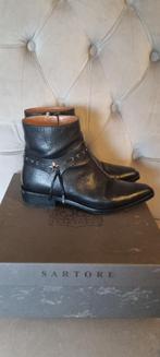 Sartore laarsjes zwart leder maat 38.5, Zwart, Lage of Enkellaarzen, Ophalen of Verzenden, Zo goed als nieuw