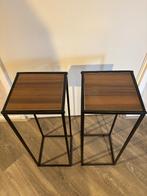 Bijzettafels zuil 2x zo goed als nieuw, Ophalen, Minder dan 55 cm, Metaal of Aluminium, Vierkant
