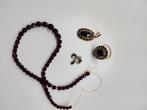 granaat set ring ,hanger, ketting 14 karaats goud, Sieraden, Tassen en Uiterlijk, Antieke sieraden, Verzenden, Goud, Ketting, Met edelsteen