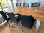 Eettafel met 6 Bert Plantagie stoelen, Huis en Inrichting, Tafels | Eettafels, Ophalen, Gebruikt, 100 tot 150 cm, 200 cm of meer