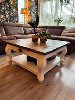 Salontafel hout landelijk, Ophalen, Gebruikt, 50 tot 100 cm, Vierkant