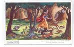 oud vintage Disney Sneeuwwitje in bos kaart valentine 1938, Verzamelen, Ansichtkaarten | Themakaarten, Verzenden, 1920 tot 1940
