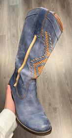 Lederen cowboy laarzen lichtblauw turquoise - Maat 38, Kleding | Dames, Schoenen, Hoge laarzen, Blauw, Ophalen of Verzenden, Zo goed als nieuw