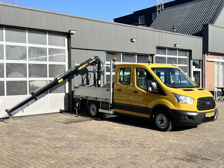Ford Transit 310 2.2 TDCI L3 126pk Laadkraan Hiab 023 T3 Air, Auto's, Bestelauto's, Bedrijf, Te koop, ABS, Airbags, Airconditioning