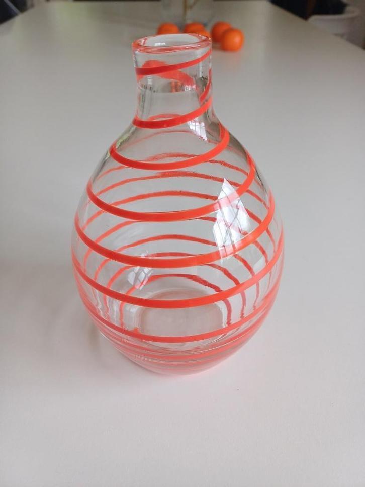 Vaas MURANO Geblazen glas met oranje, Huis en Inrichting, Woonaccessoires | Vazen, Gebruikt, Overige kleuren, Minder dan 50 cm