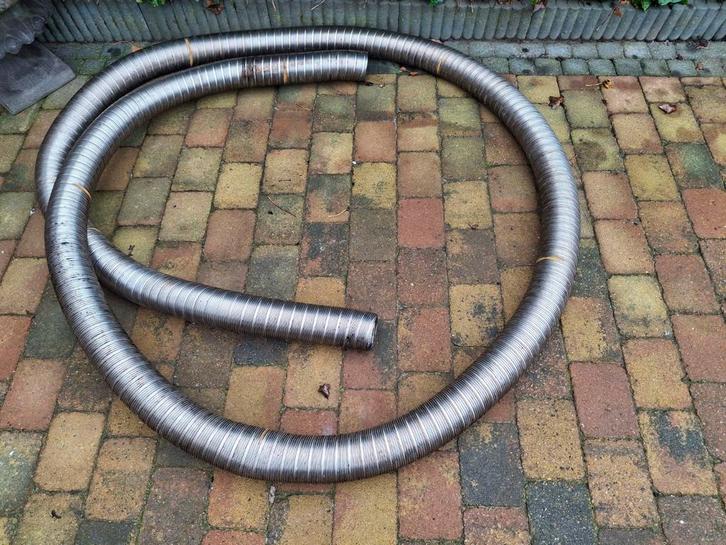 Flexibele RVS Kachelbuis - 100mm  7.5 meter, Doe-het-zelf en Verbouw, Buizen en Afvoer, Gebruikt, Afvoer, Rvs, Minder dan 2 meter