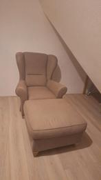 fauteuil + hocker, Huis en Inrichting, Fauteuils, Ophalen, Gebruikt, 75 tot 100 cm, Stof