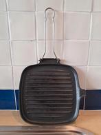 COUSANCES (= LE CREUSET) grillpan gietijzer 24 cm. igs, Gebruikt, Gietijzer, Ophalen of Verzenden, Keramische plaat
