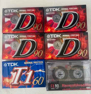5 Nieuwe TDK Cassettebandjes beschikbaar voor biedingen