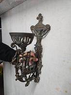 Antieke  koperen wandkandelaar, Ophalen, Koper of Brons