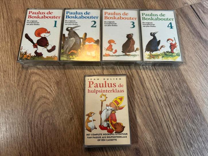 Paulus de Boskabouter Cassettes 1-4 + de hulpsinterklaas, Cd's en Dvd's, Cassettebandjes, Gebruikt, Voorbespeeld, Kinderen en Jeugd