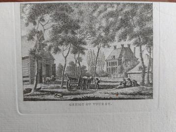 220 / Gezicht op Vuurst - Lage Vuursche Gravure uit 18e eeuw beschikbaar voor biedingen