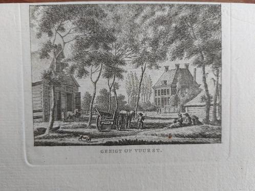 220 / Gezicht op Vuurst - Lage Vuursche Gravure uit 18e eeuw, Antiek en Kunst, Kunst | Etsen en Gravures, Ophalen of Verzenden