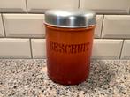🧡PRACHTIGE GAVE🧡 terracotta oranje gevlamde beschuitbus, Antiek en Kunst, Antiek | Emaille, Ophalen of Verzenden