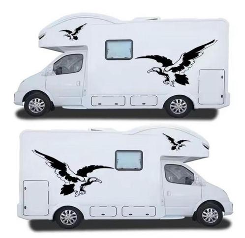 1Set 5 Pcs Zwarte Auto Stickers Eagle Grafische Decals, Caravans en Kamperen, Caravan accessoires, Verzenden