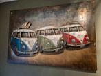 Metalen 3D schilderij met VW Busjes, Ophalen, Zo goed als nieuw