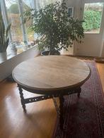 Ronde Houten Tafel met Gedraaide Poten, vintage - antiek, Ophalen, Gebruikt, Vintage-Antiek, 75 cm of meer