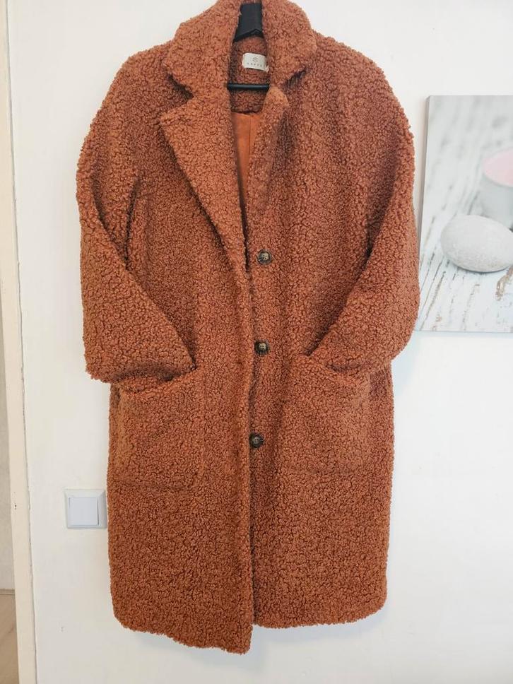 Kafe Teddy Winterjas, Kleding | Dames, Jassen | Zomer, Zo goed als nieuw, Maat 38/40 (M), Bruin, Ophalen of Verzenden