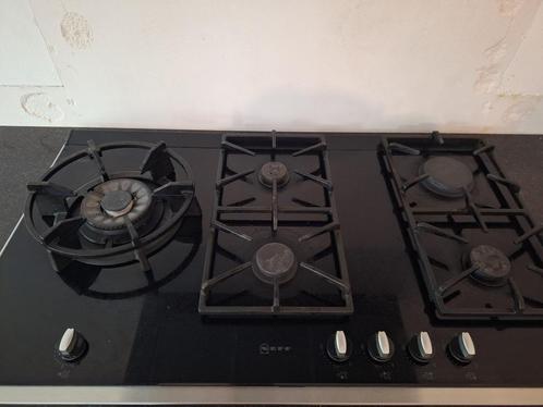 Neff T69S86N0NL 90cm brede gaskookplaat 5-Pits met Wok, Witgoed en Apparatuur, Kookplaten, Gebruikt, Inbouw, Gas, 5 kookzones of meer