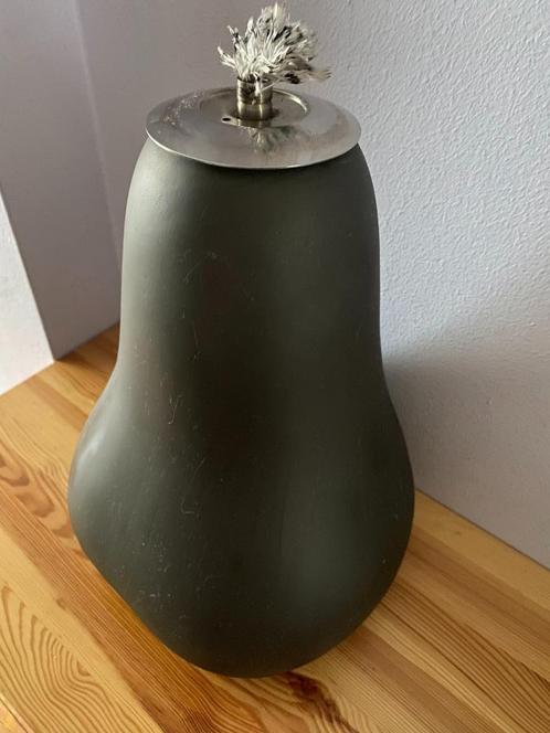 Design buiten oliebrander - peervorm - 30 x 22 cm - metaal, Tuin en Terras, Fakkels, Zo goed als nieuw, Ophalen of Verzenden
