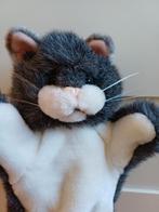 Handpop poes kat wit grijs, Ophalen of Verzenden, Zo goed als nieuw, Poes