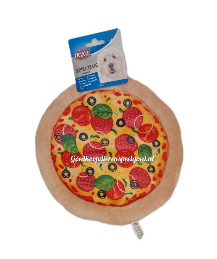 Hondenspeelgoed    " Pluche pizza met knisperfolie  ", Dieren en Toebehoren, Hondenspeelgoed, Nieuw, Knuffels, Ophalen of Verzenden