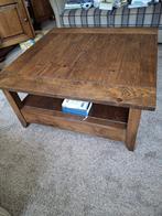 Eikenhouten Salontafel met Lade - 100x100, Ophalen, Gebruikt, Landelijk, Minder dan 50 cm