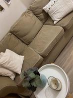 Ektrop 3 pers bank beige/camel evt met ektrop fauteuil, Ophalen, Gebruikt, Driepersoons, 75 tot 100 cm