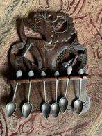 Houtsnijwerken Wandrekje met Oude Lepeltjes, Antiek en Kunst, Ophalen of Verzenden