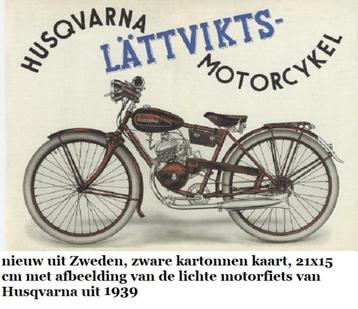 klassieke HUSQVARNMA motorfiets op  posterkaart 21x15 cm beschikbaar voor biedingen