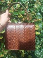 Vintage slangenleren handtas, Ophalen of Verzenden, Zo goed als nieuw, Bruin, Handtas