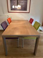 Leolux eettafel met 4 stoelen zo goed als nieuw, Ophalen, Zo goed als nieuw, 4 tot 6 stoelen