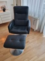2 LEREN FAUTEUILS PLUS VOETENBANK, Huis en Inrichting, Fauteuils, Ophalen, Gebruikt, Minder dan 75 cm, Leer