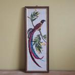 Vintage Paradijsvogel Borduurwerk Hollywood Regency, Ophalen of Verzenden