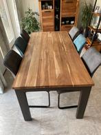 Mooi stoere eetkamertafel met 6 stoelen, Huis en Inrichting, Gebruikt, 50 tot 100 cm, Vijf personen of meer, 150 tot 200 cm