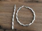 Zilveren sieradenset collier en armband modernist, Ophalen of Verzenden, Zo goed als nieuw, Zilver