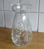 Glazen bollenvaasje vaasje glas vaas bladerdecor, Huis en Inrichting, Gebruikt, Overige kleuren, Ophalen of Verzenden, Glas