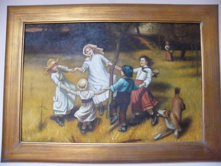 Verzameling Schilderijen, Olieverf, Linnen doek, Goud/Zilver, Antiek en Kunst, Kunst | Schilderijen | Klassiek, Ophalen