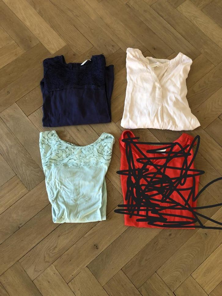 Set bovenkleding shirts maat L, Kleding | Dames, Positiekleding, Zo goed als nieuw, Broek of Spijkerbroek, Maat 38/40 (M), Zwart