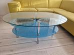 glazen salontafel met uitdraaibare tafeldelen, Ophalen, Gebruikt, 50 tot 100 cm, Minder dan 50 cm