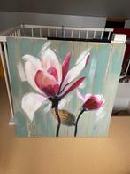 Canvas doek met bloem groen en roze, Ophalen