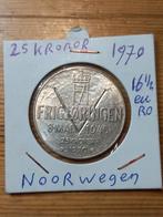 Noorwegen 25 kronor 1970 zilver, Ophalen of Verzenden, Overige landen, Zilver