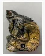 Leguaan serpentijn beeld, groen, edelsteen, 8 x 6 cm, Antiek en Kunst, Ophalen of Verzenden