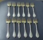 Antiek zilveren vorken in etui, Gebr Wolfers, vorkjes 2e geh, Verzenden