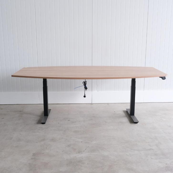 Elektrisch zit/sta vergadertafel, Zwart frame, 240x120 cm, Huis en Inrichting, Bureaus, Nieuw, Stabureau, Elektrisch, In hoogte verstelbaar