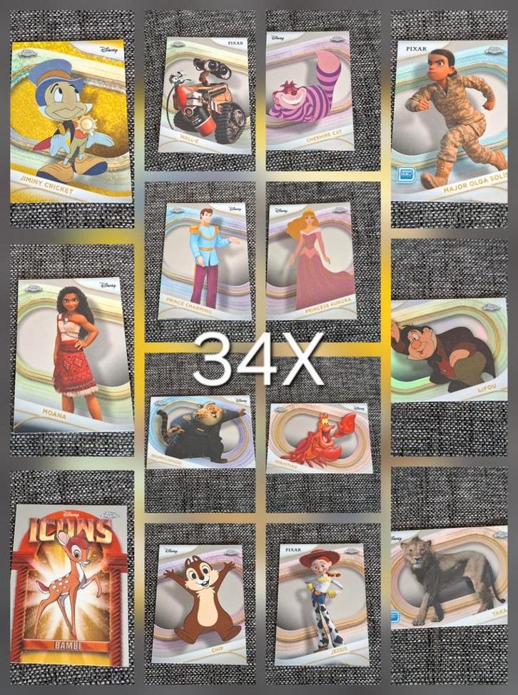 34x Topps Chrome 2025 Disney kaarten, Verzamelen, Disney, Nieuw, Papier, Kaart of Schrift, Ophalen of Verzenden