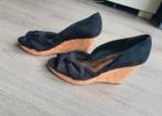 Sleehakken met kurkzool, H&M, Zwart, Zo goed als nieuw, Sandalen of Muiltjes