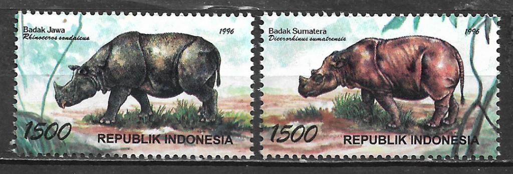 Indonesie 1996 WNF Neushoorn zegels uit miniatuurvel pfris, Verzenden, Postfris, Zuidoost-Azië