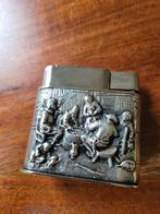 Vintage 835 zilveren tafelaansteker met Hollands tafereel, Antiek en Kunst, Ophalen of Verzenden