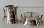 DE Douwe Egberts Modernistisch verzilverd suiker melk stel, Antiek en Kunst, Ophalen of Verzenden